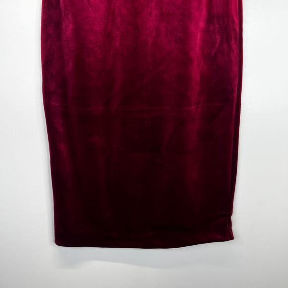 Express Velvet Strapless Midi Sheath dress ruby - S - Picture 6 of 13